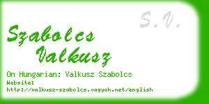 szabolcs valkusz business card